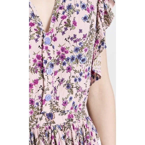 Sokie Collective Sz L The Mini Flicker Dress Light Pink Floral Coquette - Picture 6 of 15